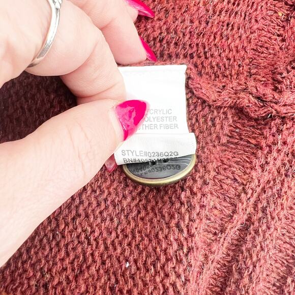 Fortune Ivy Women's Red Long Sleeve Open Cardigan Sweater Top Size XS - Picture 6 of 6